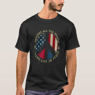 All The People Imagine Living Life In Peace Hippie T-Shirt