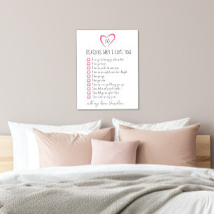 all the reasons why I love you. 10 reasons we love Canvas Print