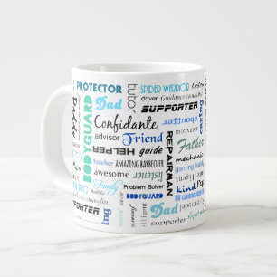 All the things a dad is to me typography large coffee mug