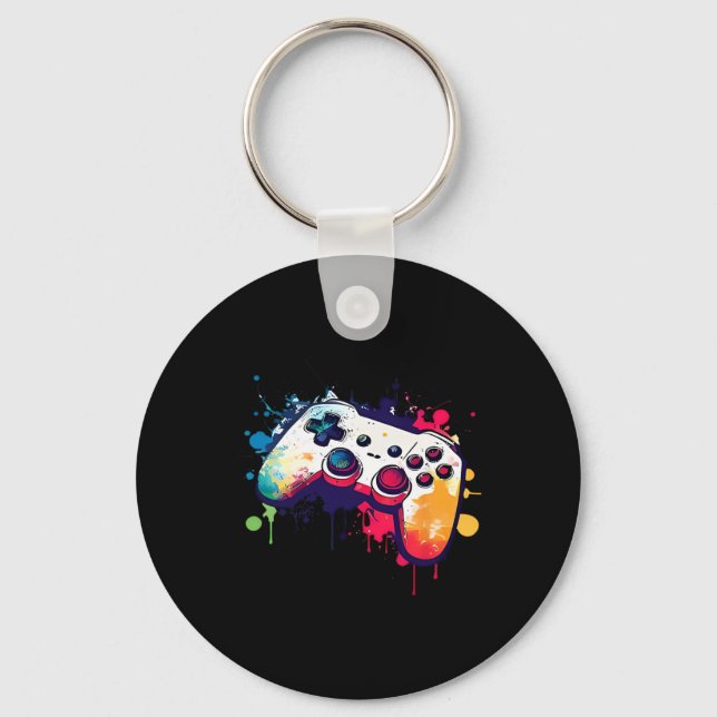 All The Things Video Game Controller Gamer Boys Me Key Ring (Front)