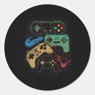 All The Things Video Game Controller Gamer Graphic Classic Round Sticker