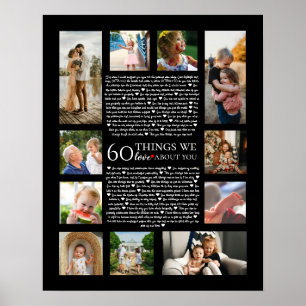 all the things we love about you, 60th birthday poster