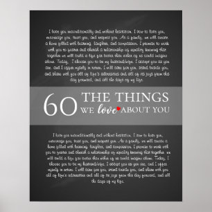 all the things we love about you 60th birthday poster