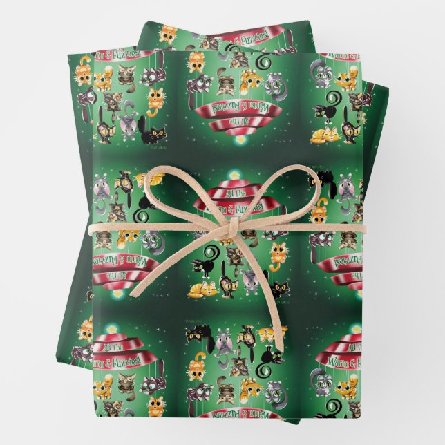 ALL THE WARM & FUZZIES by Jeff Willis Art Wrapping Paper Sheet (In situ)