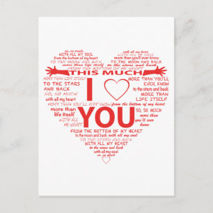All the ways I Love You Postcard