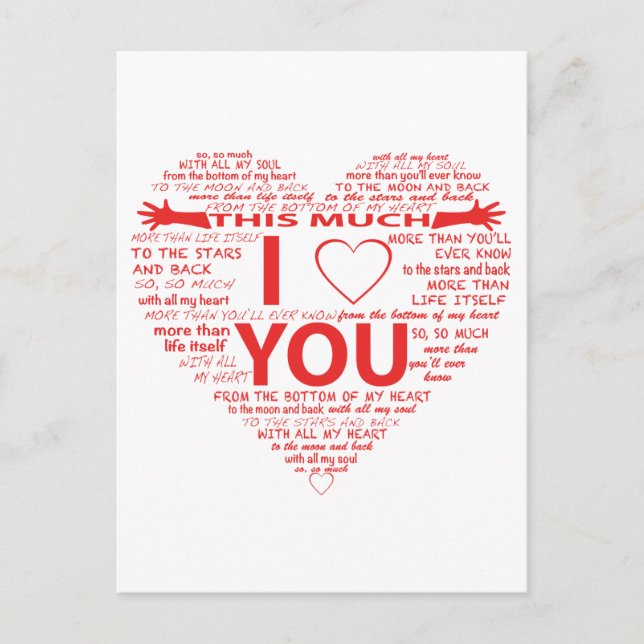 All the ways I Love You Postcard (Front)