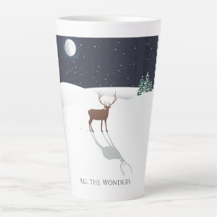 All the Wonders Reindeer Moon Stars Snow Latte Mug
