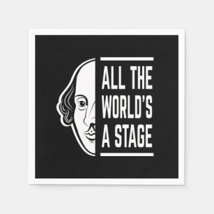 All The World's A Stage Thespian Shakespeare Quote Napkin