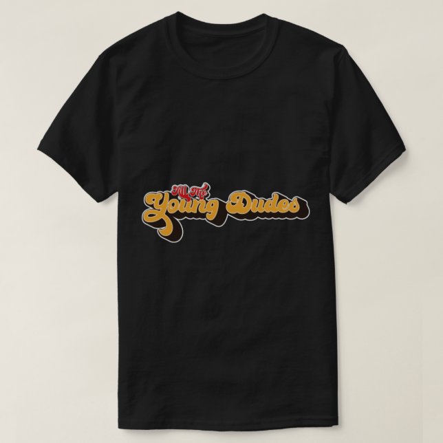 All The Young Dudes Retro Logo Sticker T-Shirt (Design Front)