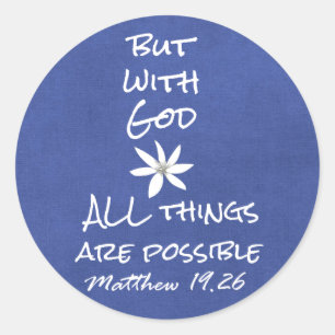 All things are Possible Bible Verse Classic Round Sticker
