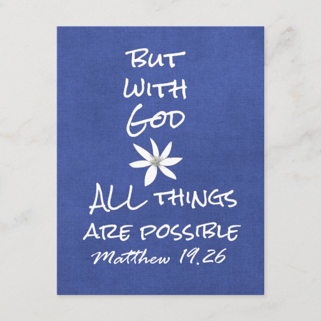 All things are Possible Bible Verse Enclosure Card (Front)