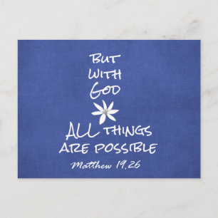 All things are Possible Bible Verse Postcard
