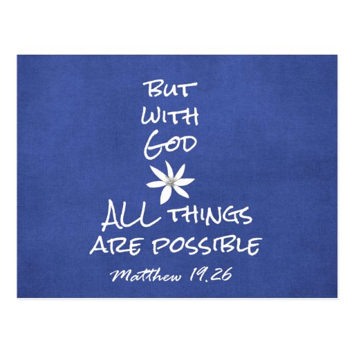 Image of All things are Possible Bible Verse Postcard