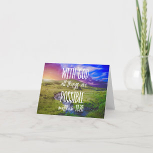 All Things are Possible Bible Verse Scripture Card