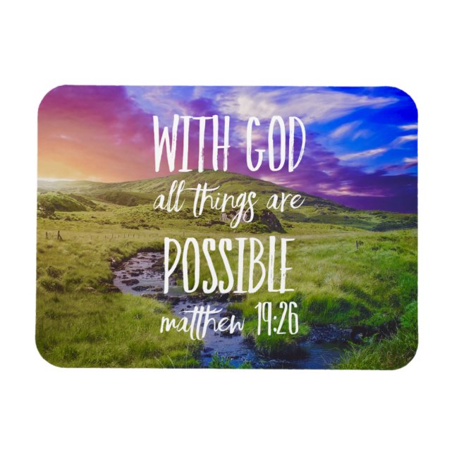 All Things are Possible Bible Verse Scripture Magnet (Horizontal)