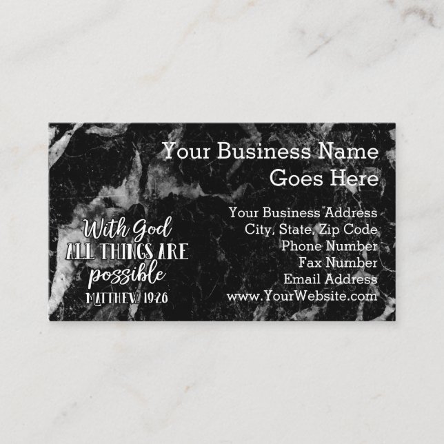 All things are Possible Christian Bible Verse Business Card (Front)