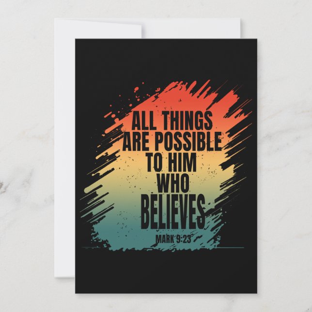 ALL THINGS ARE POSSIBLE TO HIM WHO BELIEVES INVITATION (Front)