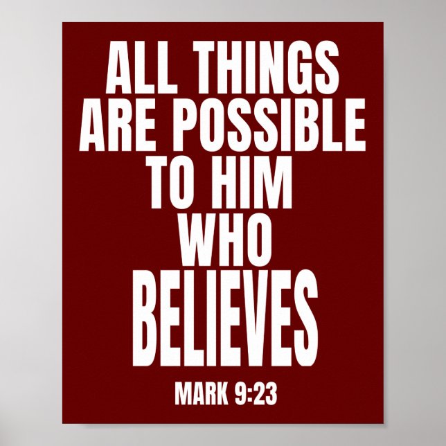 all things are possible to him who believes  poster (Front)