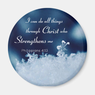 All Things Christ Snowflake 2 Inch Square Magnet
