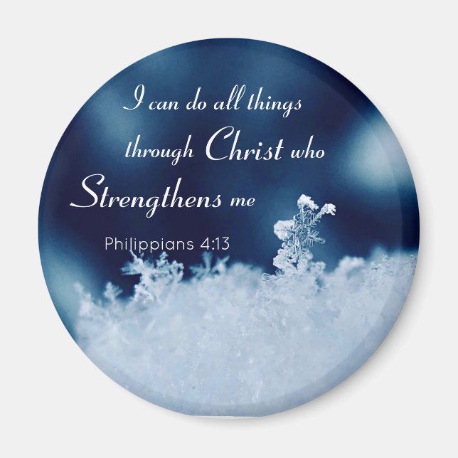 All Things Christ Snowflake 2 Inch Square Magnet (Front)