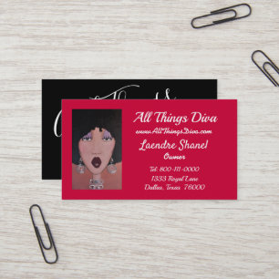 "All Things Diva" African American Diva  Business Card