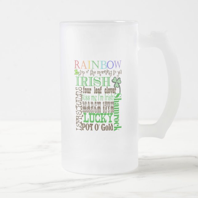 All Things Irish Frosted Glass Beer Mug (Right)
