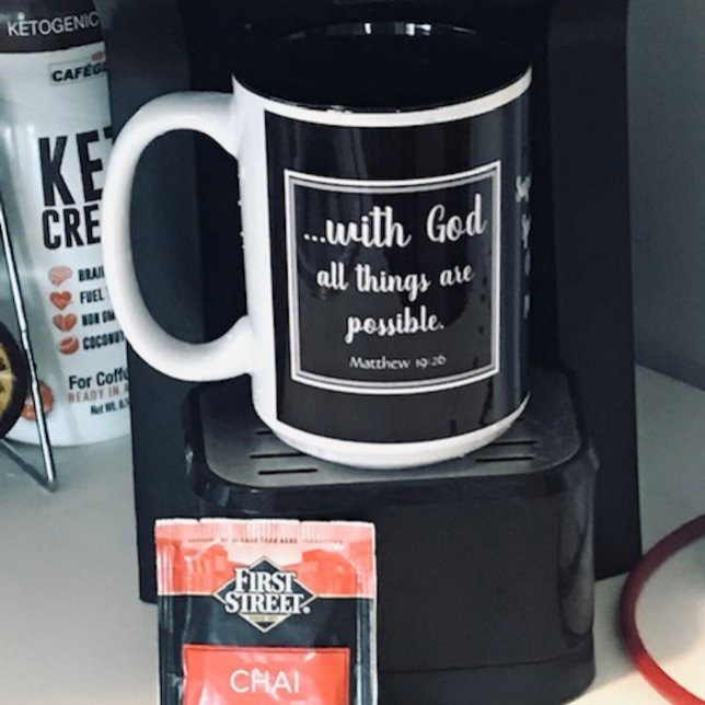 All Things Possible Black Purple Inspirational Two-Tone Coffee Mug (Creator Uploaded)