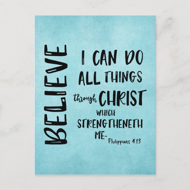 All things through Christ Bible Verse Postcard (Front)