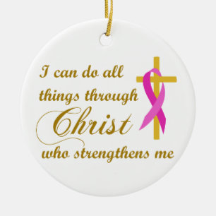 All Things Through Christ Ceramic Tree Decoration