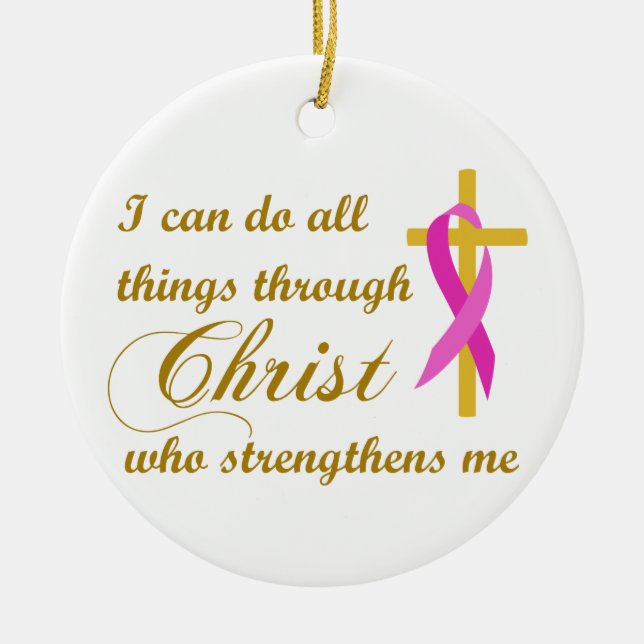 All Things Through Christ Ceramic Tree Decoration (Front)
