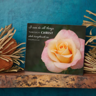 All Things Through Christ Philippians 4:13 Rose Plaque