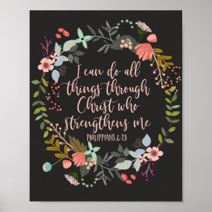 All things through Christ Philippians Bible Verse Poster