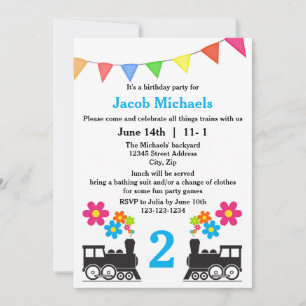 All Things Trains - Birthday Invitation