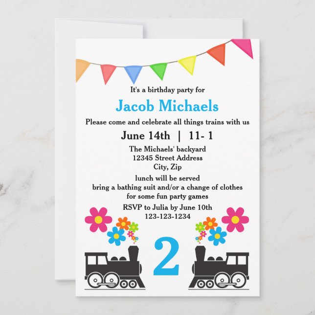 All Things Trains - Birthday Invitation (Front)