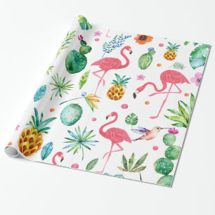 All Things Tropical Flowers Plants & Birds Wrapping Paper