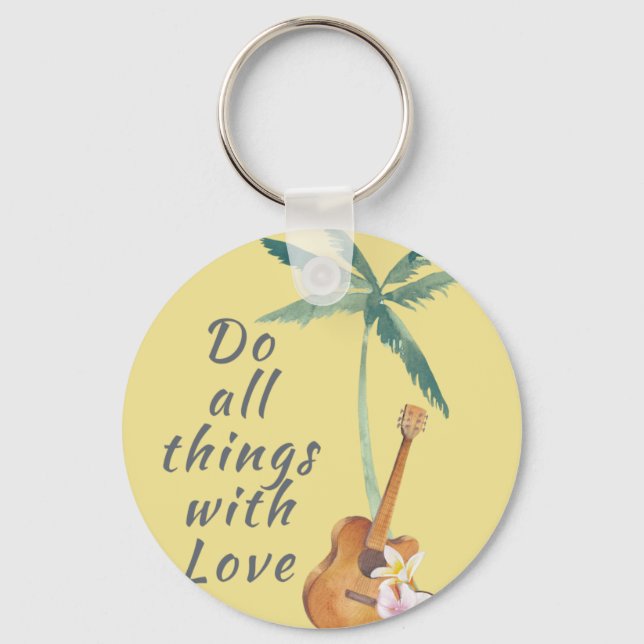 All Things With Love Tropical Key Ring (Front)