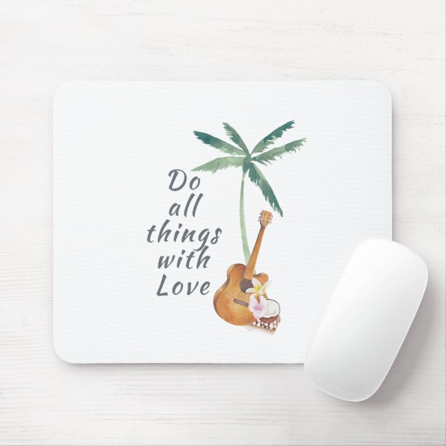 All Things With Love Tropical Mouse Mat (With Mouse)