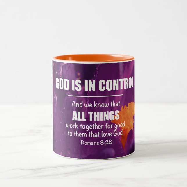 ALL THINGS WORK TOGETHER  Romans 8:28 Personalised Two-Tone Coffee Mug (Center)