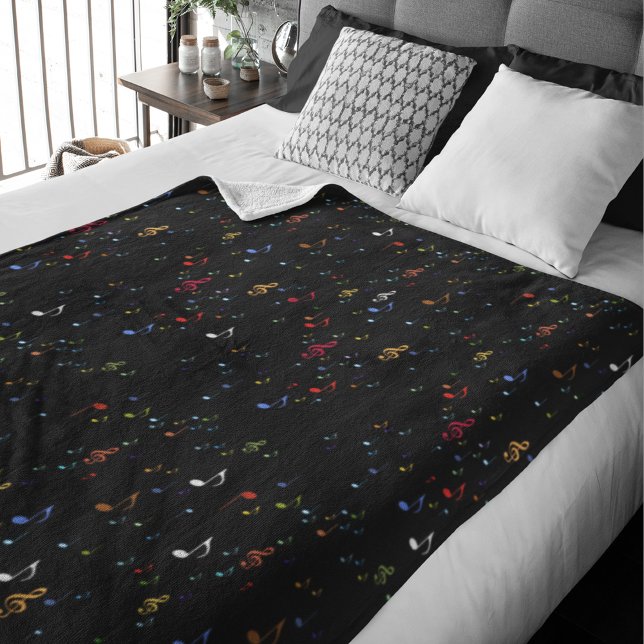 all those wonderful songs Musical Notes Fleece Blanket (Creator Uploaded)
