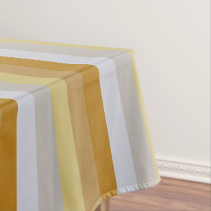 All Time Classic Silver and Gold Stripe Patterned Tablecloth