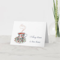 All time is tea time Tea Slogan Quote Vintage Cup