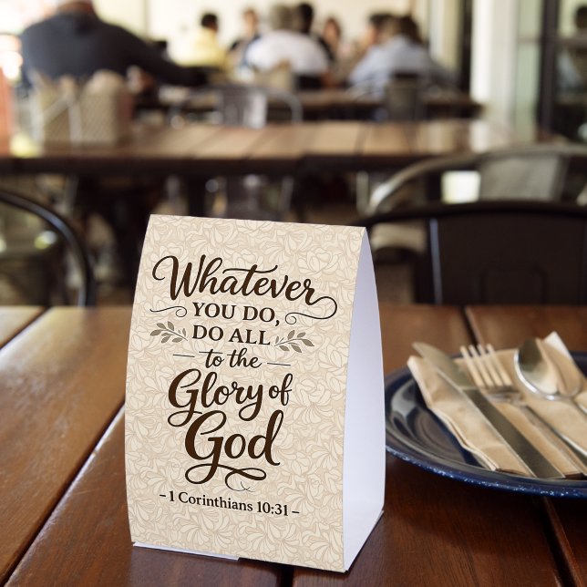 All to the Glory of God Scripture Table Sign (Insitu(Restaurant))
