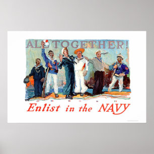 All Together!  Enlist in the Navy (US02280B) Poster