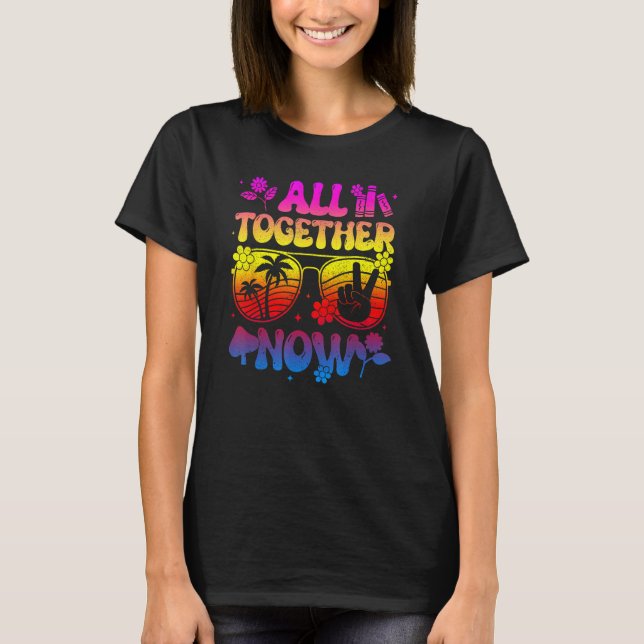 All Together Now Summer Reading 2023 Groovy  Book T-Shirt (Front)