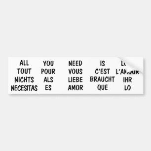 All Tout Nichts Necesitas Bumper Sticker