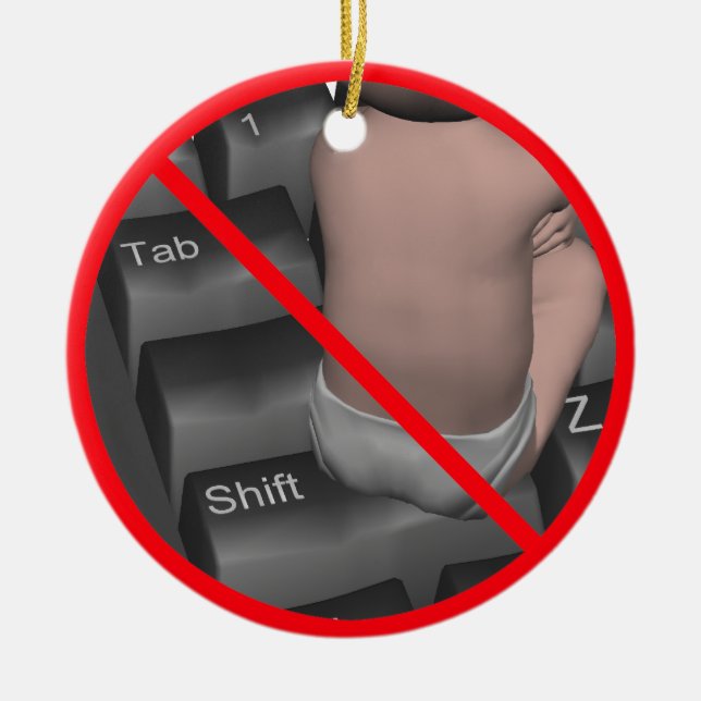 ALL UPPERCASE PROHIBITED! CERAMIC TREE DECORATION (Front)