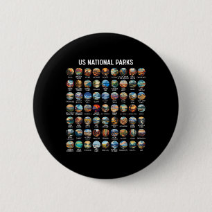 All Us National Park Checklist Bucket List Of Nati 6 Cm Round Badge