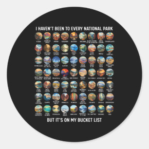 All Us National Park Checklist Bucket List Of Nati Classic Round Sticker
