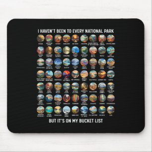 All Us National Park Checklist Bucket List Of Nati Mouse Mat