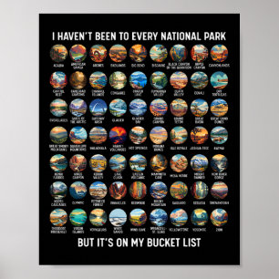 All Us National Park Checklist Bucket List Of Nati Poster